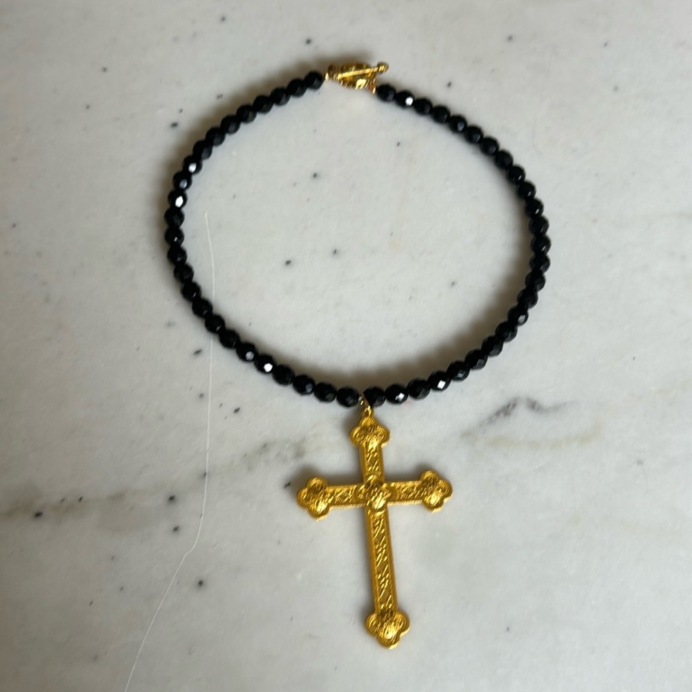 Beaded cross necklace